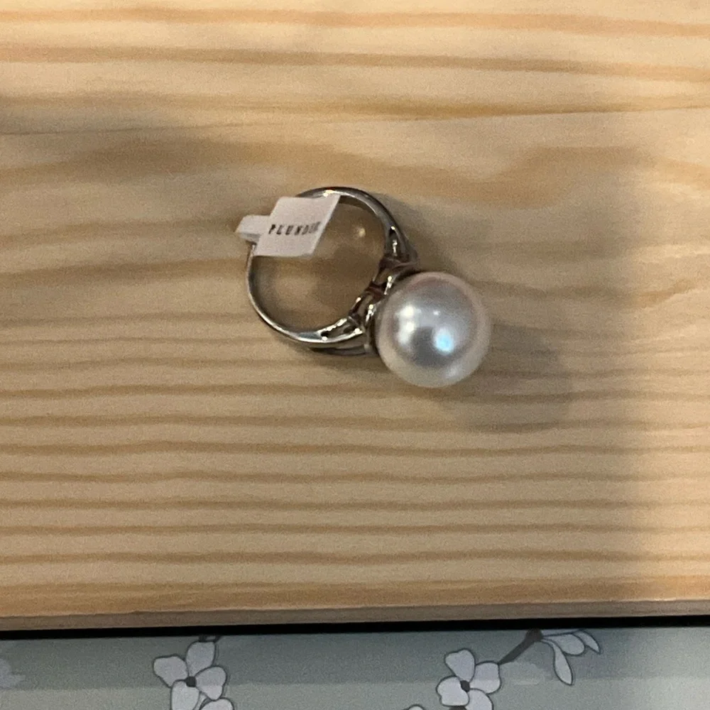 Plunder | Camilla Elegant Silver Pearl Ring Size 7